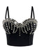 1980er Satin Punk Rock Metallischen Nieten Korsett