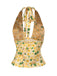 Gelb 1950er Halter Tief V-Ausschnitt Lily Top