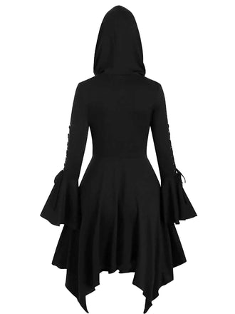 1980er Gothic Hooded Punk Lang Jacke