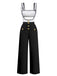 1950er Trägerlos Cut-Out Patchwork Jumpsuit Set
