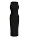 Schwarz 1960er Solide Ärmellos Enges Kleid