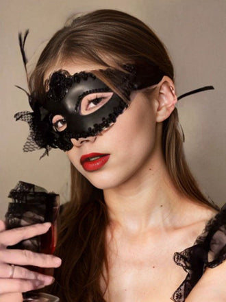 Vintage Elegant Feder Netz Augenmaske