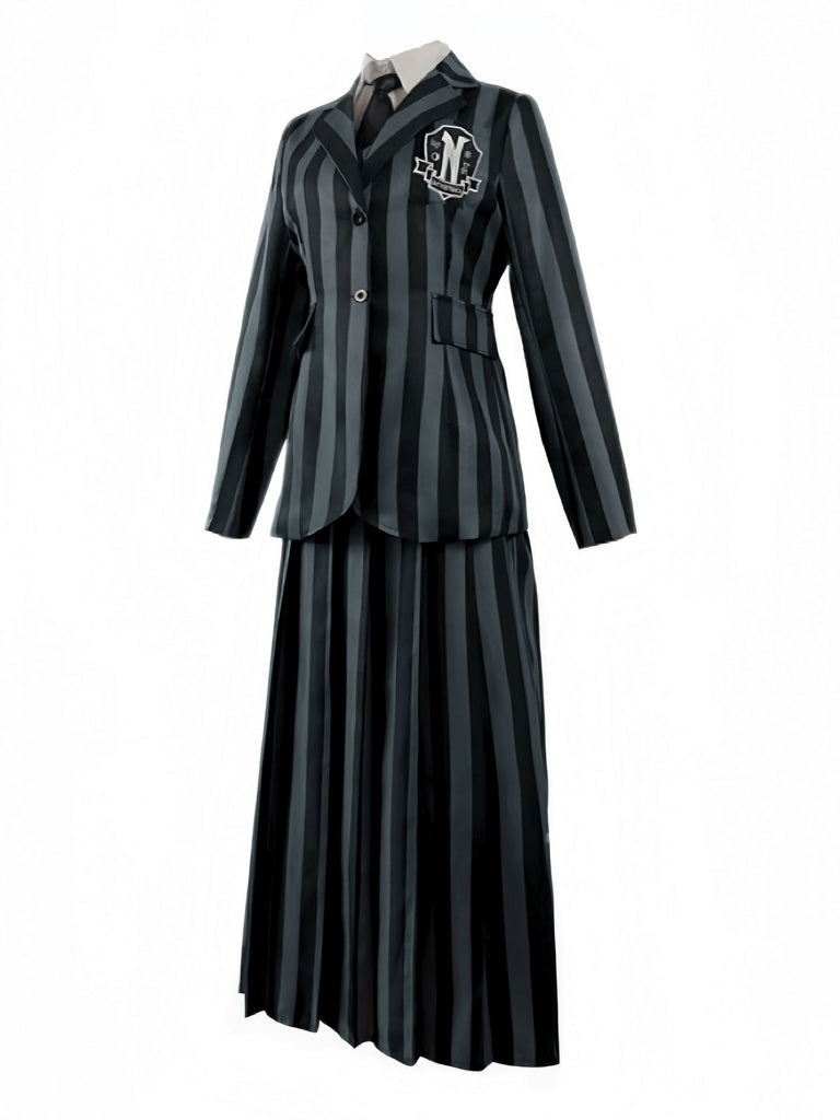 1940er Mittwochsakademie Streifen Uniform Kostümset