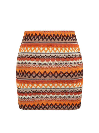 Multicolor 1970er Zickzack-Strick Mini Rock