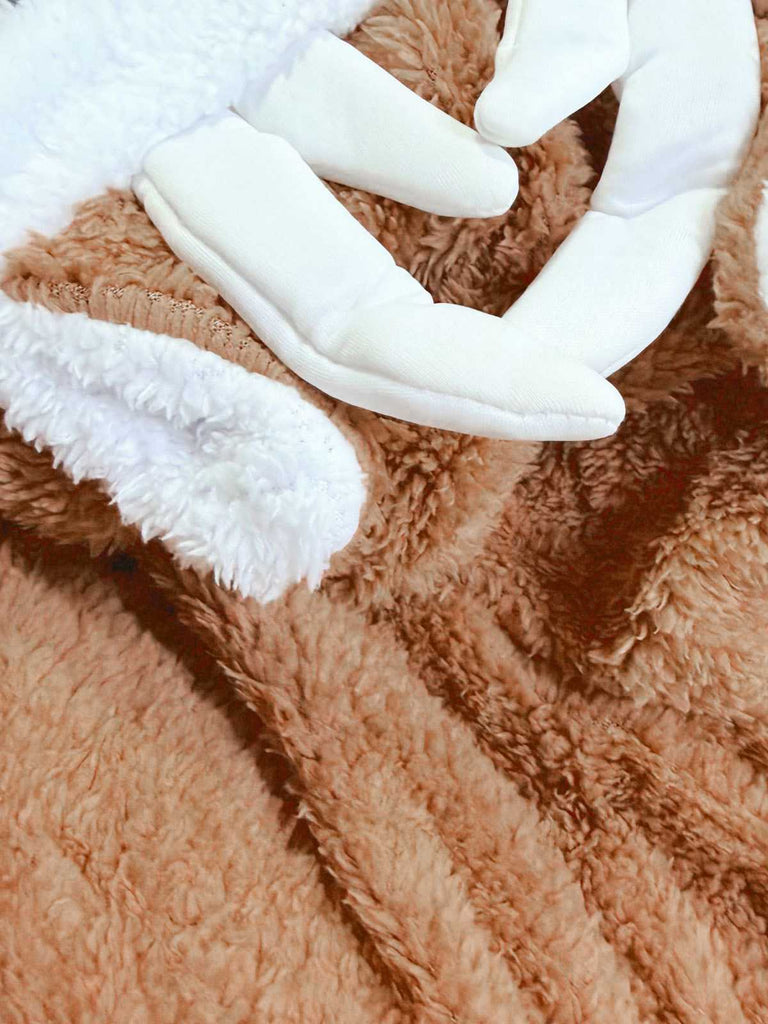 1960er Weihnachten Ren Hooded Korallenvlies Kleid