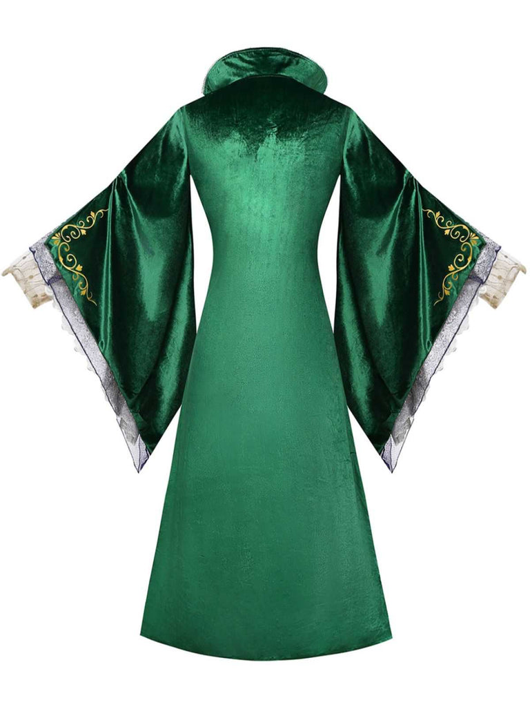 Grün 1930er Samt Winifred Sanderson Inspiriertes Hexen Kostüm Kleid