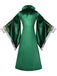 Grün 1930er Samt Winifred Sanderson Inspiriertes Hexen Kostüm Kleid