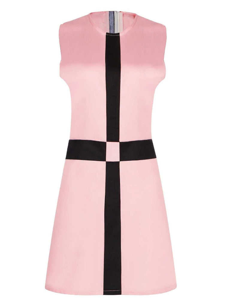 Rosa 1960er Das Damengambit Kostüm Ärmellos Kleid