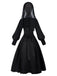 Schwarz 1940er Nonnen-Stil Kreuz Halskette Kleid