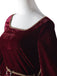 Weinrot 1930er Tangled Mother Gothel Samt Kleid