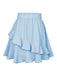 1940er Solide Irregular Rüschen Elastic Waist Rock