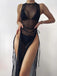 80er Bikini-Set & Mesh-Cover-Up in Uni