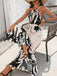 Weiß 1930er Silhouette Pflanzen Spaghetti Träger Jumpsuit