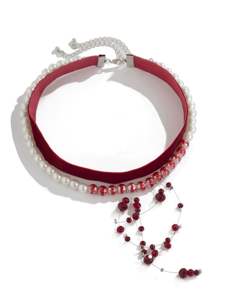 Rot Gothic Vampir Samt Choker Halskette