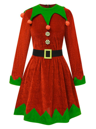 [Vorverkauf] Rot 1940er Weihnachten Elf Kleid