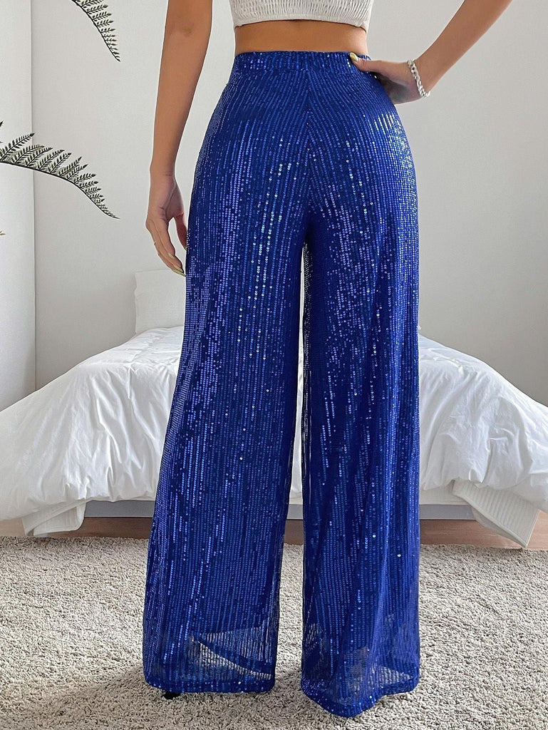 1970er Pailletten Loose Flowy Weites Bein Hosen