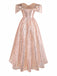 Sekt 1930er Schulterfrei Pailletten Kleid