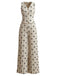 2PCS Beige 1940er Schleife Ärmellos Weste & Plissee Hose