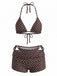 50er Bikini & Shorts mit Polka-Dots und Neckholder