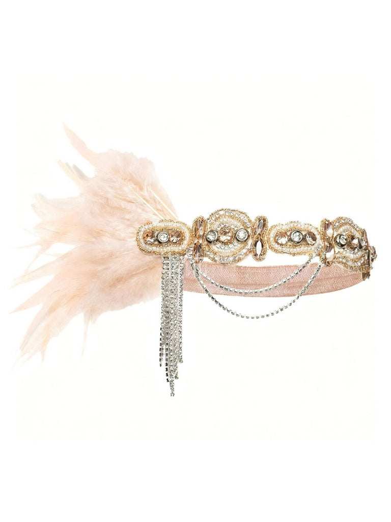 1920er Gatsby Feder Kristall Flapper Stirnband