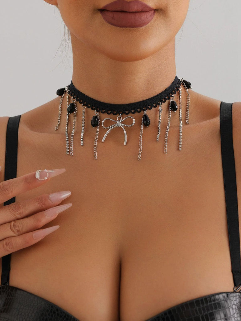 Vintage Gothic Chain Edelstein Bogen Halskette