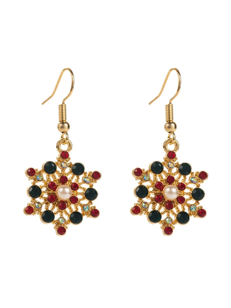 Weihnachten Hut & Schneeflocke Strassstein Ohrringe