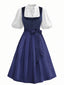 50er Oktoberfest-Dirndl-Set aus Samt und Jacquard mit Spitzentop