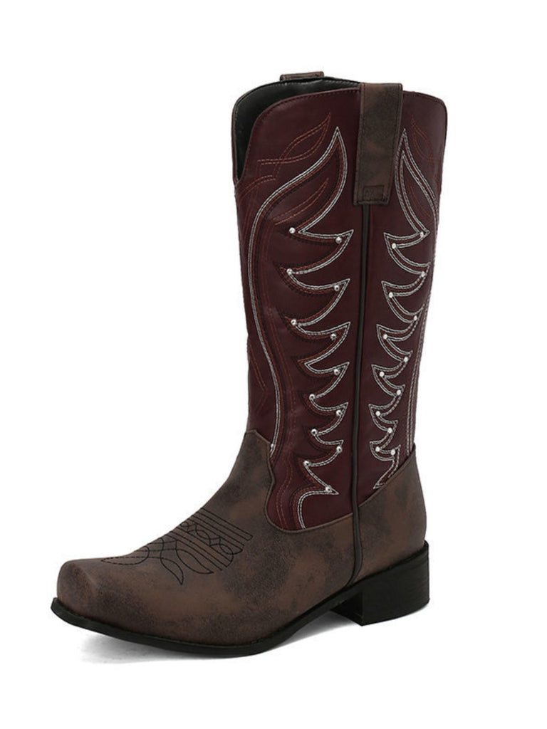 Vintage Western Cowboy Stil Hoch Stiefel