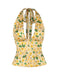 Gelb 1950er Halter Tief V-Ausschnitt Lily Top