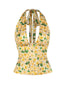 Gelb 1950er Halter Tief V-Ausschnitt Lily Top
