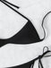 1960er Solide Gerafft Halter Schnürung Bikini Set