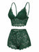 1960er Spaghetti Träger Spitze Blumen Bogen Pyjama Set