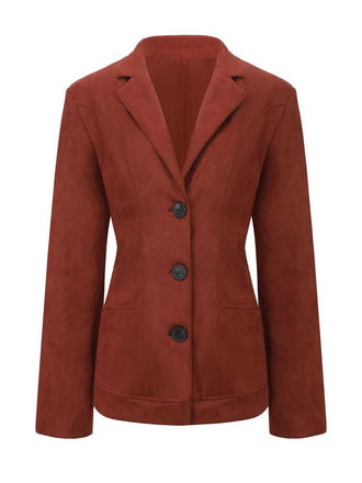 Braun 1940er Revers Wildleder Tasche Blazer