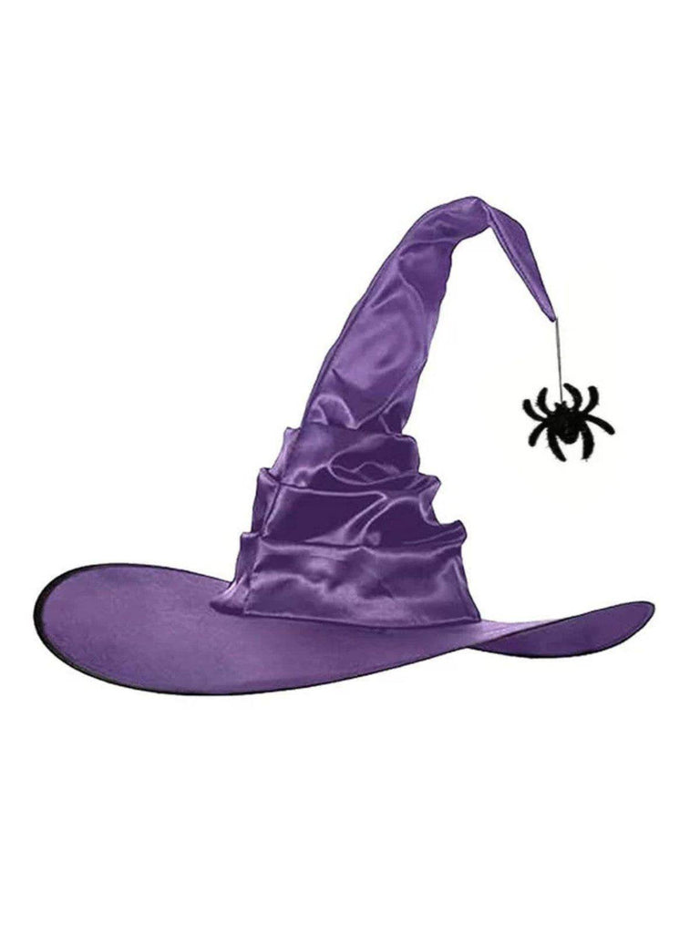 Halloween Spinne Satin Hexenhut