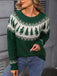 Grün 1980er Weihnachtsbaum Fair Isle Pullover