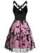 1950er 3D-Schmetterling Besticktes Patchwork Kleid