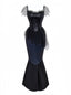 Schwarz 1930er Pailletten Meerjungfrauen Abendkleid