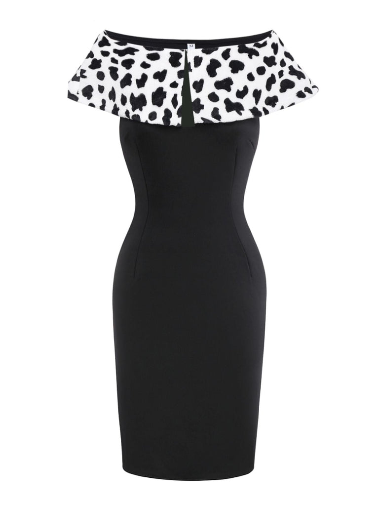 2PCS Weiß & Schwarz 1960er Cruella Dalmatian Kleid & Cape