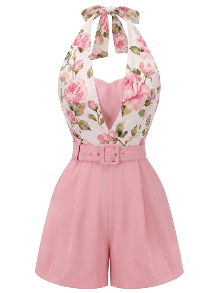 Rosa & Rosa 50er Romper mit Neckholder und Gürtel