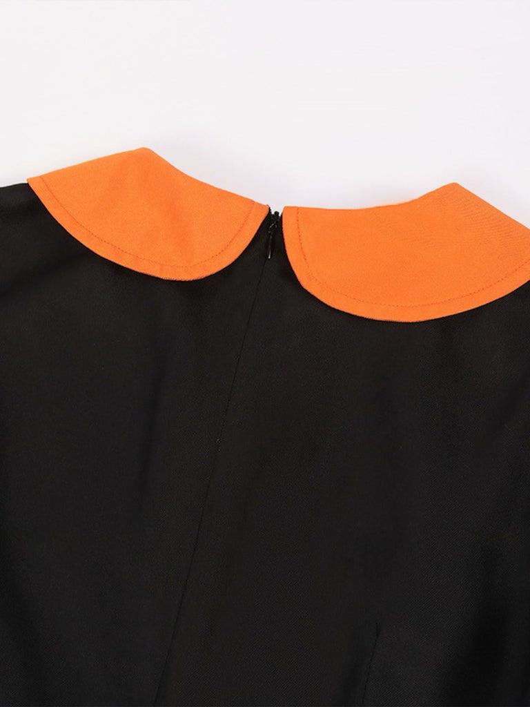 1950er Halloween Kürbis Geist Rüschen Kleid
