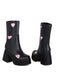 Hollow Herzen Leder Klobige Plateaustiefel