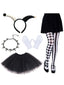 Schwarzes Halloween Clown Kostüm Zubehör Set