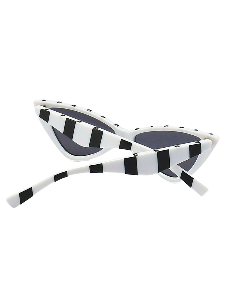 Klassiker Vintage Streifen Cat Eye Sonnenbrille