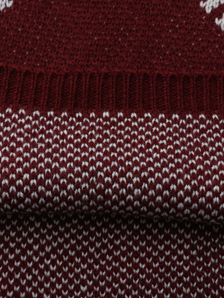 1960er Farbblock Stricken Pullover Kleid