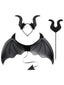 3PCS Halloween Fledermausflügel & Zauberstab & Stirnband