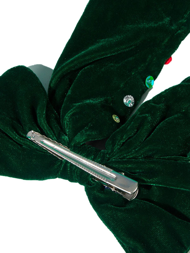 Vintage Weihnachten Samt Große Bogen Haarnadel