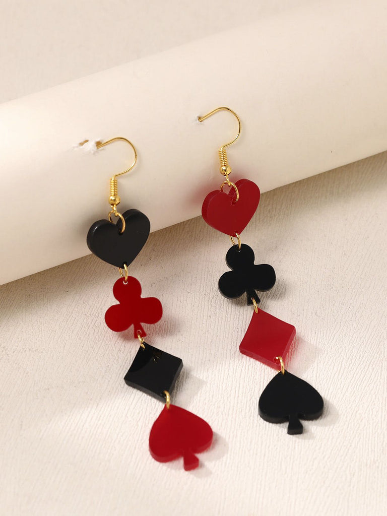 Valentinstag Poker Karten Symbole Kombination Ohrringe