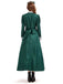 Grün 1950er Viktorianisch Satin Lang Dienstmädchen Kleid