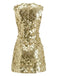 Y2k Pailletten Disco Ärmellos Party Kleid