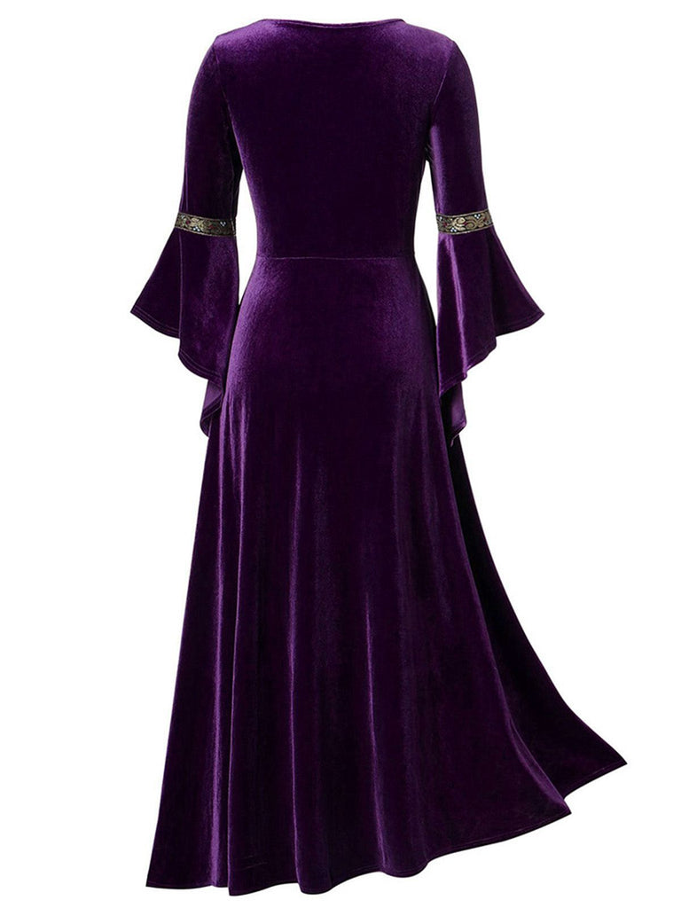 1930er Mittelalterliche Renaissance Samt Schnürung Kleid